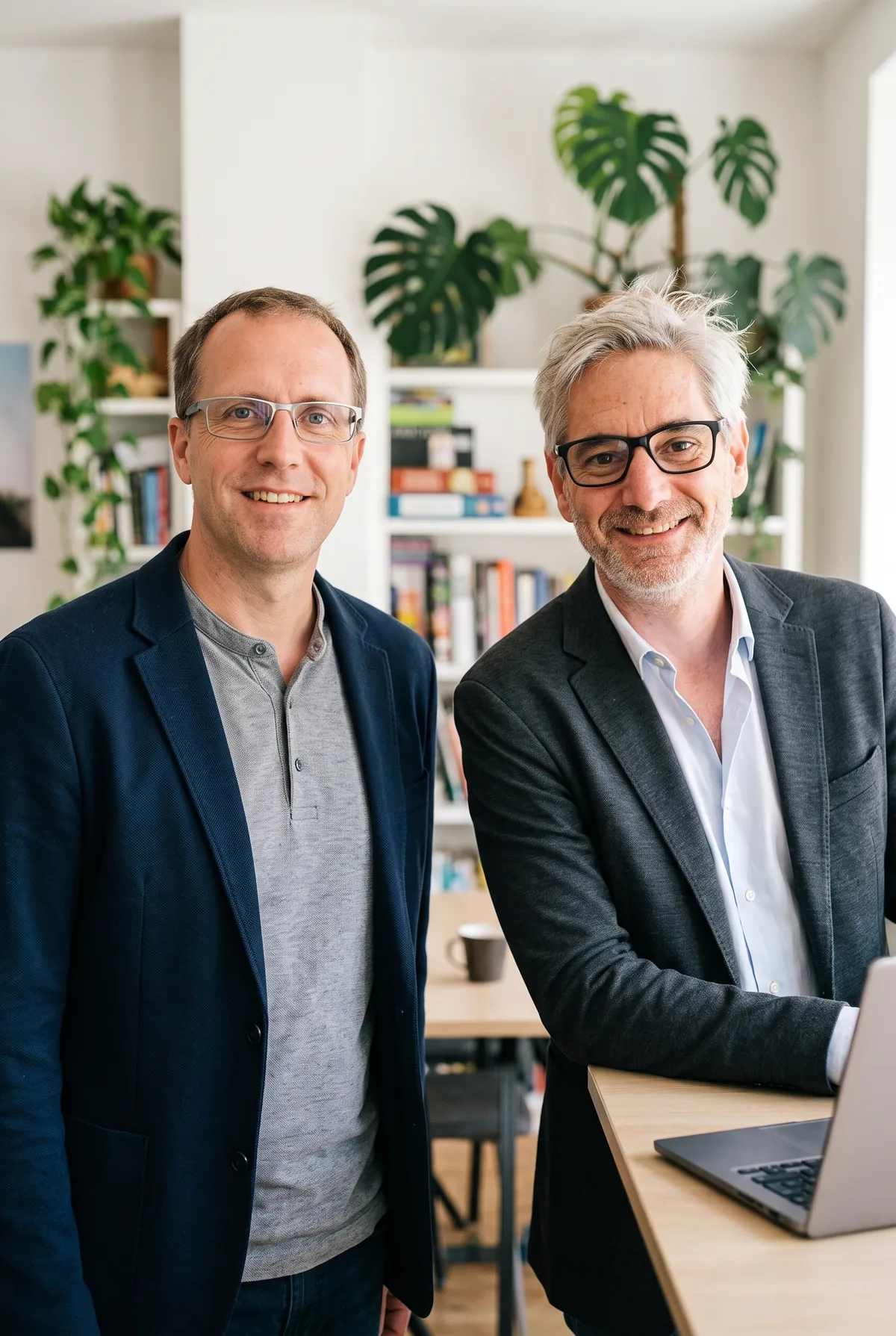 Ákos Pindes und András Schmideg, die Gründer von StoicHUB, im Büro